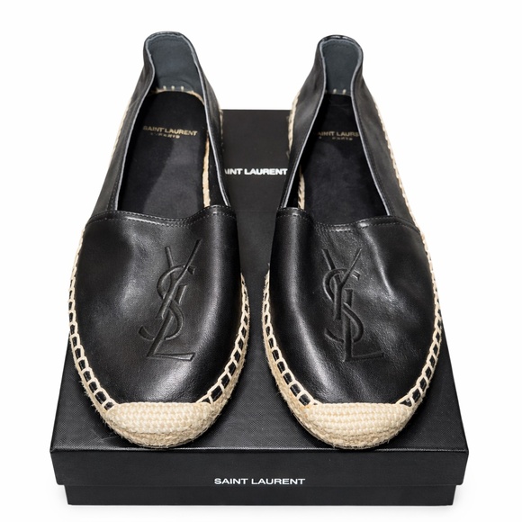 SAINT LAURENT BLACK ESPADRILLES - Picture 1 of 2